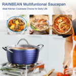 Casserole Dish, Induction Saucepan With Lid, 24cm 2.2L Stock Pots Non Stick Saucepan, Aluminum Ceramic Coating Cooking Pot Free, Suitable For All Hobs Types,  Amazon Banned - Image 8