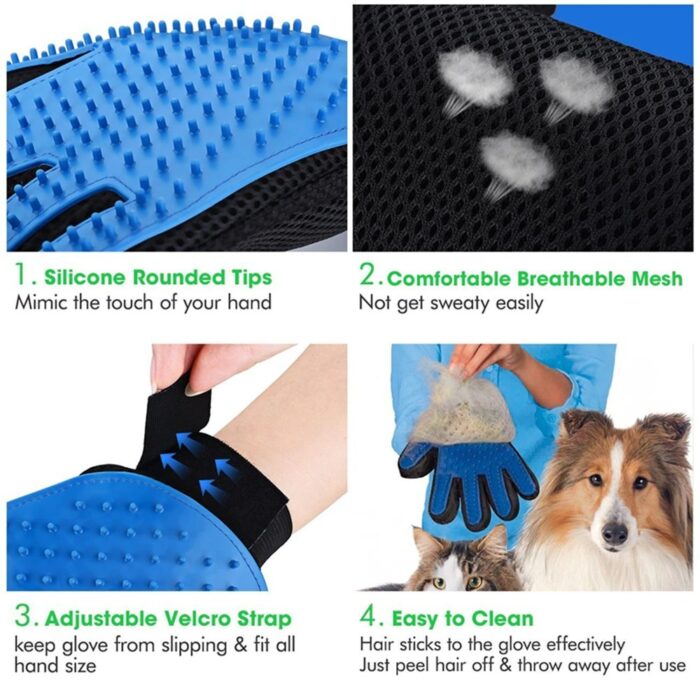 Cat Grooming Glove For Cats Wool Glove Pet Hair Deshedding Brush Comb Glove For Pet Dog Cleaning Massage Glove For Animal Sale - Image 5