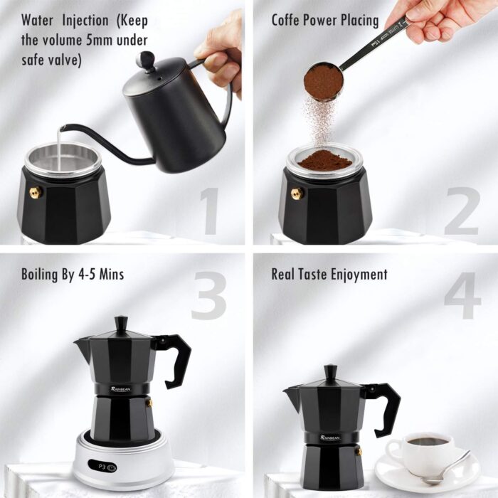 Stovetop Espresso Maker Espresso Cup Moka Pot Classic Cafe Maker - Image 3
