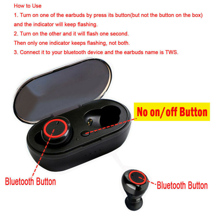 Waterproof Bluetooth 5.0 Wireless Earbuds Headphone Headset Noise Cancelling TWS - Image 9