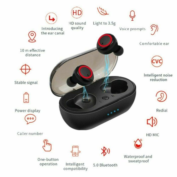 Waterproof Bluetooth 5.0 Wireless Earbuds Headphone Headset Noise Cancelling TWS - Image 6