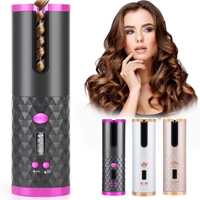 Rechargeable Automatic Hair Curler Women Portable Hair Curling Iron LCD Display - Image 1