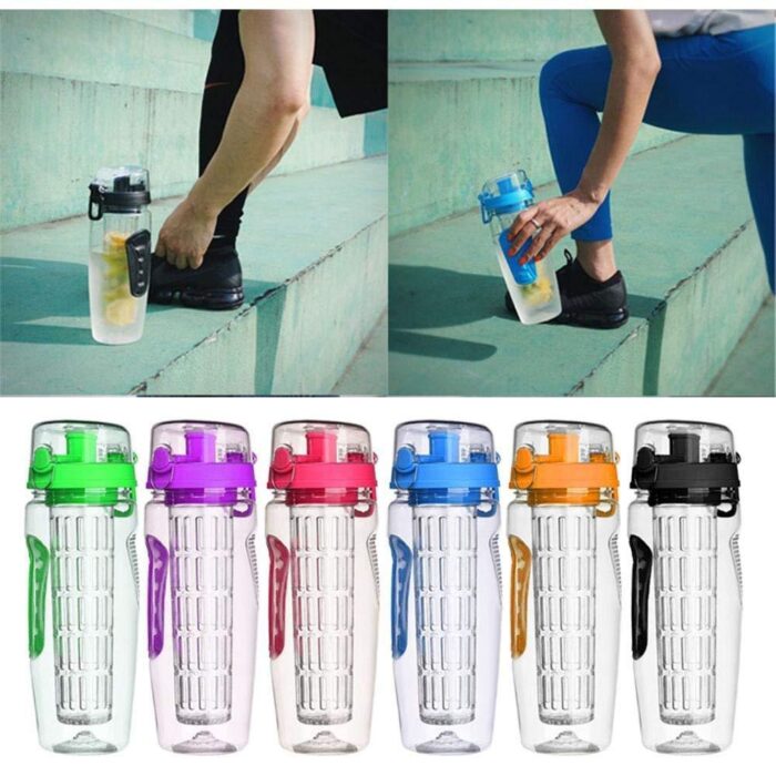 1000ml Water Fruit Bottle BPA Free Plastic Sport Fruit Infuser Water Bottles - Image 2