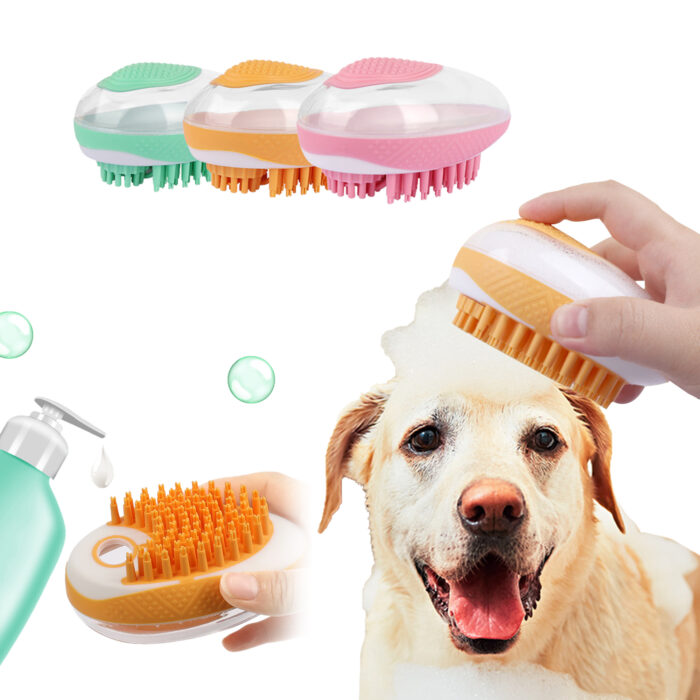 Dog Cat Bath Brush 2-in-1 Pet SPA Massage Comb Soft Silicone Pets Shower Hair Grooming Cmob Dog Cleaning Tool Pet Products - Image 1